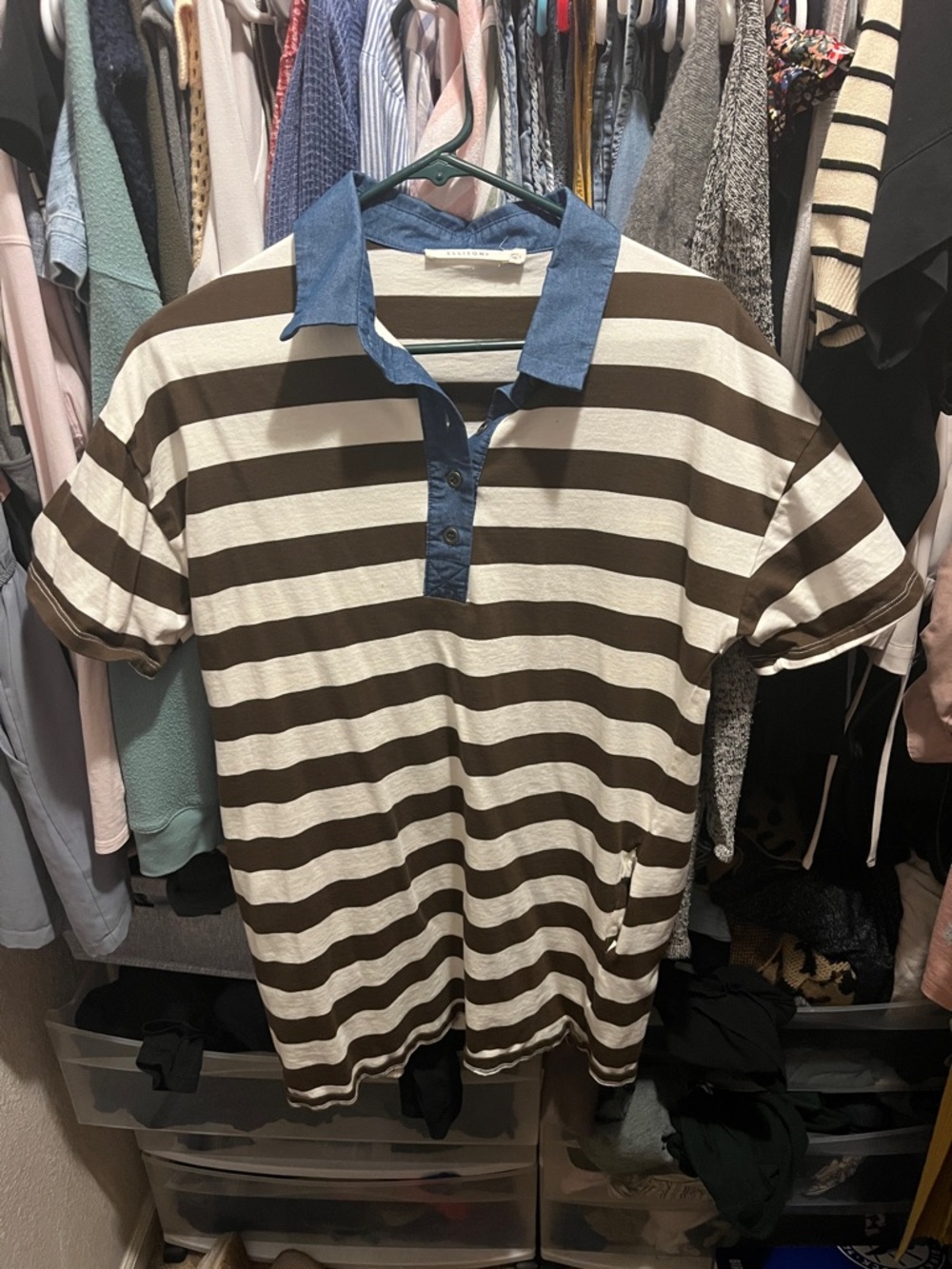 Ellison brown and white tunic